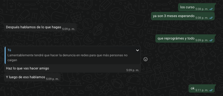 Evidencia de la denuncia contra Vito Ramos