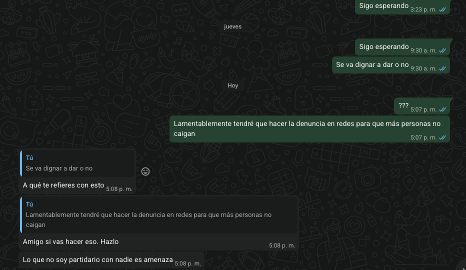 Evidencia de la denuncia contra Vito Ramos